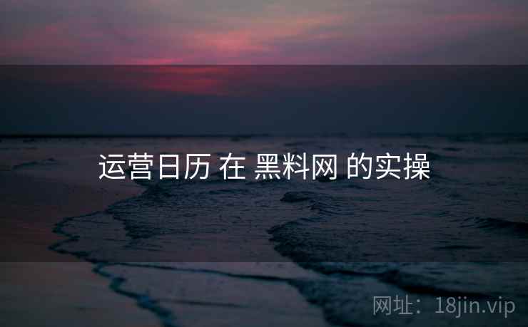 运营日历 在 黑料网 的实操  第2张