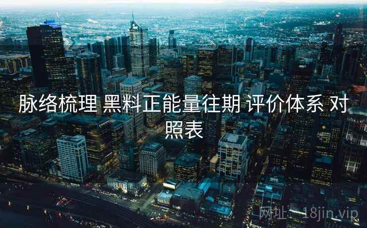 脉络梳理 黑料正能量往期 评价体系 对照表  第1张