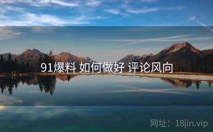 91爆料 如何做好 评论风向  第1张