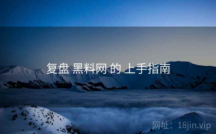 复盘 黑料网 的 上手指南  第2张