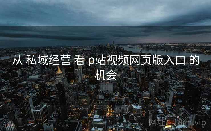 从 私域经营 看 p站视频网页版入口 的机会  第1张