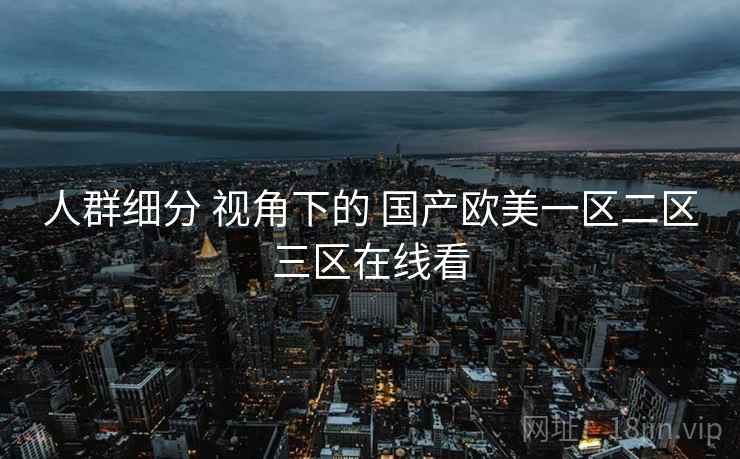 人群细分 视角下的 国产欧美一区二区三区在线看  第2张