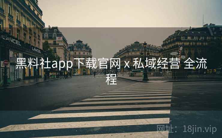 黑料社app下载官网 x 私域经营 全流程  第1张