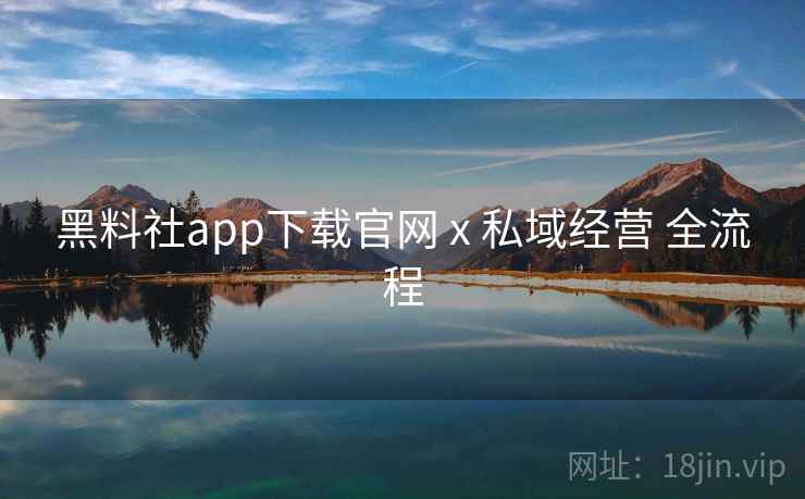 黑料社app下载官网 x 私域经营 全流程  第2张